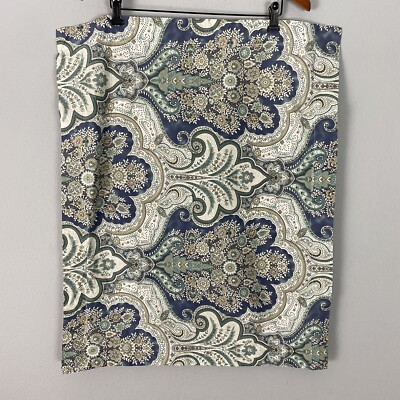 Pottery Barn Blue Cotton Damask Print 1 Standard Pillow Sham -image