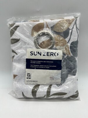 Sun Zero Remi Leaf Print Floral Multi 84 in. L x 40 in. W Grommet Curtain-image