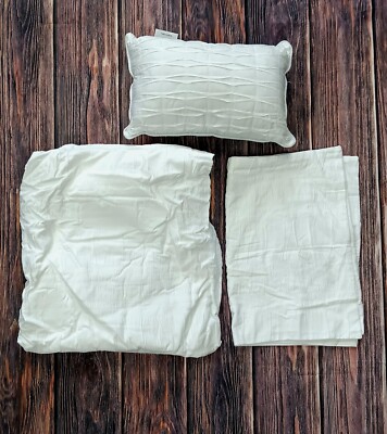 Madison Park Nicolette 4pc Duvet Set - Full/Queen Size - White  AE3-image