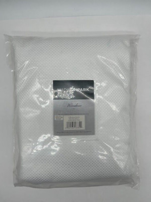 Madison Park Colm White 40 in. W x 84 in. L Basketweave Curtain (2 panels)-image