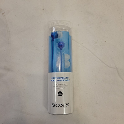 Sony MDREX15LP In-Ear Earbud Headphones, Blue New Sealed-image