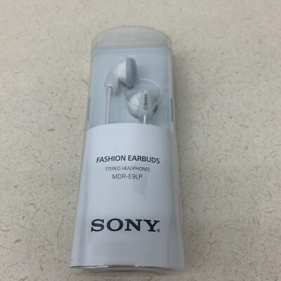 New Sony Fashion Earbuds White In Ear Stereo Headphones Factory Sealed MDR-E9LP-image