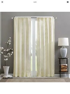 Madison Park Diamond Sheer Window Curtain With Ivory Finish MP40-2333-image