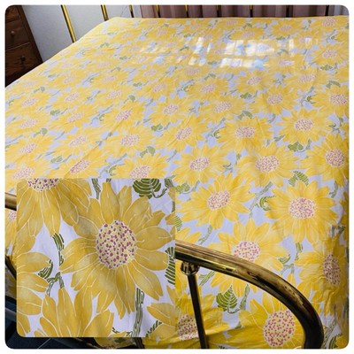 Pottery Barn Yellow Sunflowers King Size Duvet Cover Bright Floral Cheery Cotton-image