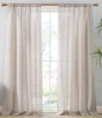 Madison Park Linen Blend Light Filtering 2 Window Panels 52x84in Kyler MP40-7983-image