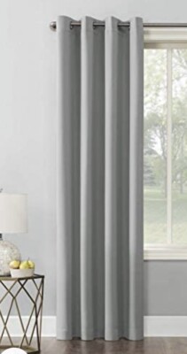 Sun Zero Blackout Energy Efficient Grommet Curtain Single Panel, 54 X 63, Silver-image