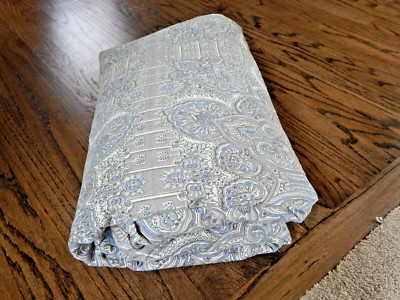 100% Cotton King Bue and White Paisley POTTERY BARN Duvet Cover!-image