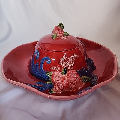 Red Hat Society Chip & Dip Serving Bowl - 15in - Certified International-image