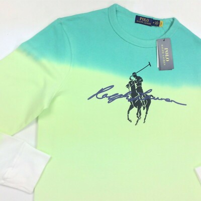 Polo Ralph Lauren Men Dip Dye Color Block Big Pony Sweatshirt Pullover M XL-image