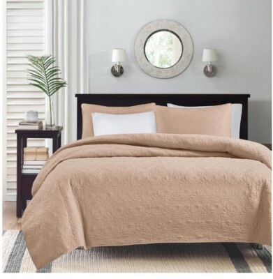 Madison Park Mansfield Quilted Twin/Twin XL Coverlet Set-Blush T4103705-image