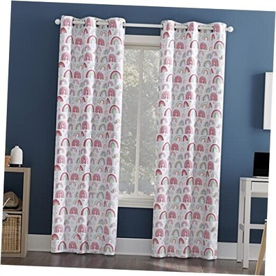  Rainbows Print Total Blackout Grommet Curtain Panel, 40