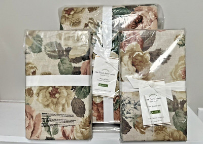 Pottery Barn RITA FLORAL KING / CALI Duvet Cover and 2 Euro Shams 3 Pc SET New-image