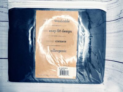 King bedskirt black pleated microfiber hypoallergenic 78