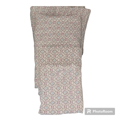 Pottery Barn Kids BROOKLYN Pink Blue Flowers Full Double Sheet 4 Pc. Set -image