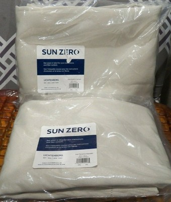 2 Sun Zero Lichtenberg Blackout Grommet Tan Curtain Panels 40