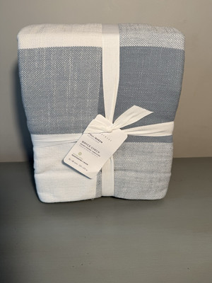 Pottery Barn Bryce Buffalo Check Duvet Cover Full/Queen Chambray-image