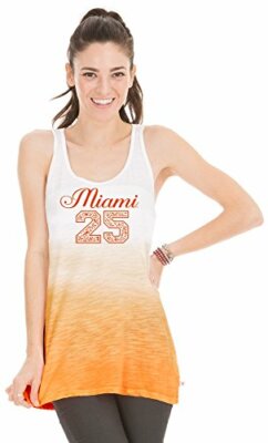 NCAA Miami Hurricanes Women's Jess Dip Dye Tank Top, Large, Bright Orange-image