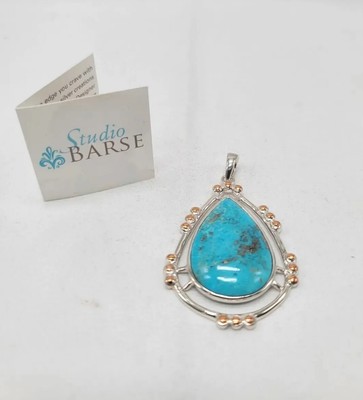 Studio BARSE Turquoise Pendant 925 Sterling Silver New In Box HSN Jewelry -image