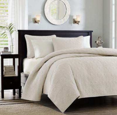 Madison Park Quebec Cotton Reversible Quilt Set 3PCS Bedspread Shams All Seasons-image