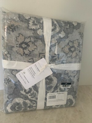 Pottery Barn Giovanna Medallion organic FULL QUEEN duvet charcoal gray-image