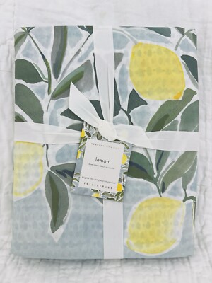 Pottery Barn Rebecca Atwood Organic Cotton Lemon Duvet - King/Cal King - New-image