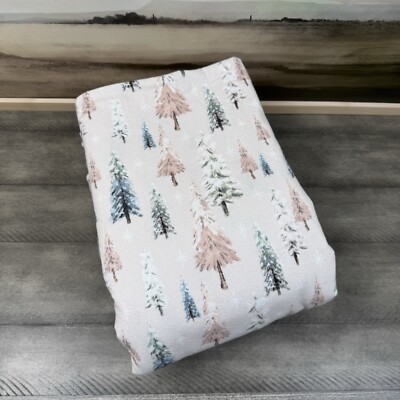 Pottery Barn Teen Winter Wonderland Flannel Duvet Cover Twin Holidays Washed-image