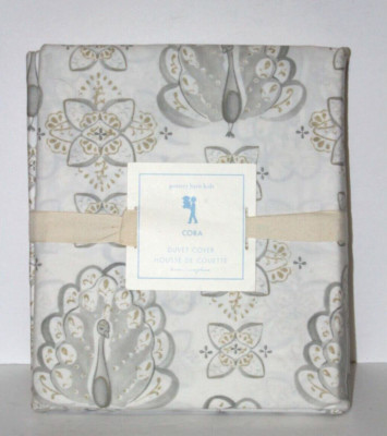 NEW Pottery Barn Kids Peacock Bird Cotton Cora Twin Duvet Cover-image