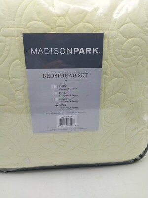 Madison Park Mansfield Bedspread Set 3pcs King Size Yellow-image