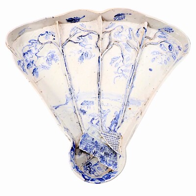 Chinoiserie Fan Shaped Brutalist Studio Pottery Tray by Kenneth Russell Ferguson-image