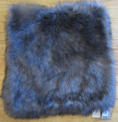 Pottery Barn sunbear  faux fur pillow cover brown 18 New w tags-image