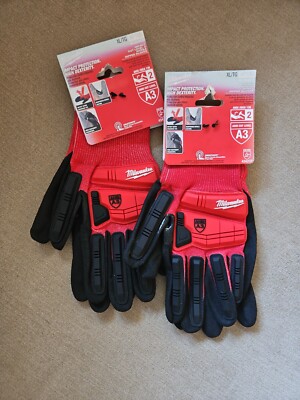 MILWAUKEE 2 Pairs NITRILE DIPPED A3 GLOVES 48-22-8973  10