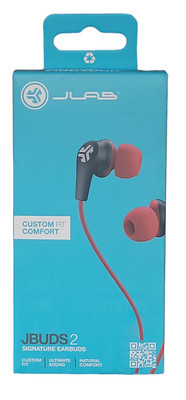 JLAB JBuds 2 Signature Wired Earbuds Custom Fit Comfort Red New-image