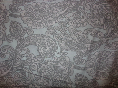 POTTERY BARN PAISLEY LIGHT BLUE GRAY 3PC FULL/QUEEN DUVET SET-image