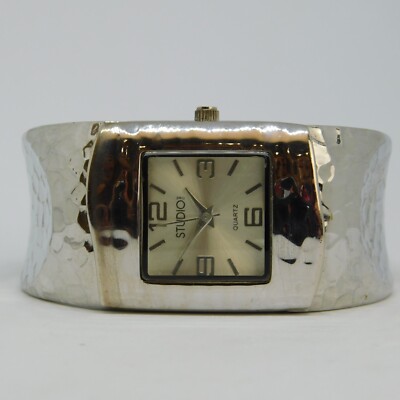 Studio Time STD2559 Cuff Bracelet Hammered Women's Watch Sz. 6