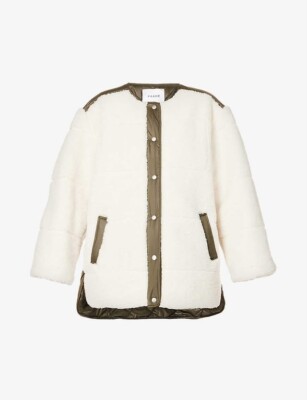 NEW Frame Oversized Dipped-Hem Recycled-Polyester Jacket Size L #SJ207-image