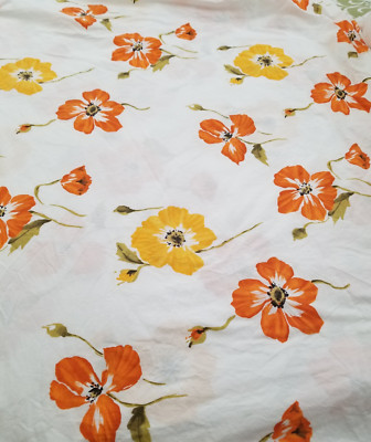 Pottery Barn King Duvet Cover Floral Poppy Reversible Same Pattern Both Sides-image