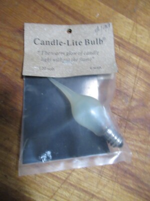 Vintage 6 Watt Large Silicone Dipped Candle-Lite Light Bulb Candelabra Socket-image