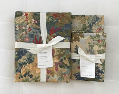 Pottery Barn GREENWOOD Percale King/Cal King Duvet & 2 King Shams Multicolor NWT-image
