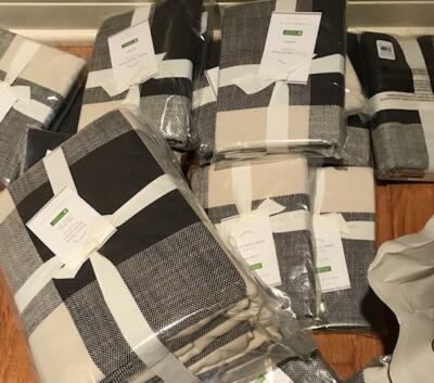 Pottery Barn Bryce Duvet Cover Set Charcoal Queen 2 Std Shams Buffalo Check 3p-image