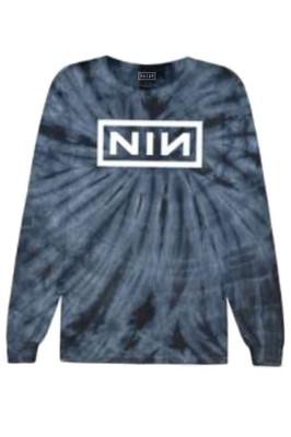 Nine Inch Nails T Shirt Band Logo new Official Unisex Long Sleeve Dip Dye Blue-image