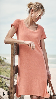 J. Jill ~ L ~ NEW Excellent  Pure Jill Oasis Dipped-Hem Dress ~ NWT (1A4)-image