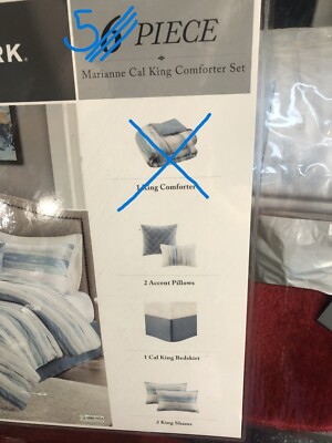 Madison Park Marianne California King Bedskirt 2 King Shams 2 Accent Pillows F46-image