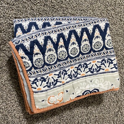 2 Pottery Barn Pillow Covers 23” X 19” Scroll Bohemian Design Blue Brown Green-image