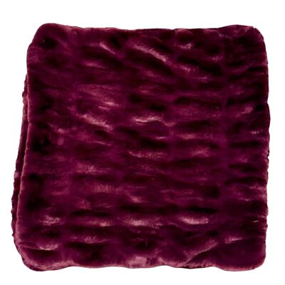 NWT Pottery Barn Faux Fur Ruched Pillow Cover Merlot 20