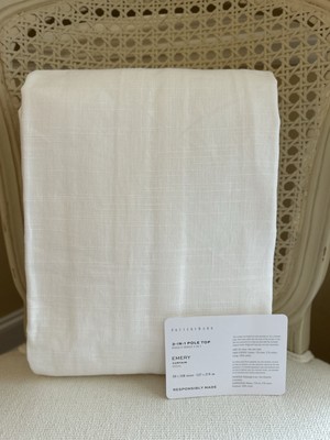 Pottery Barn Emery Linen Cotton Lined Curtain (1) 50”x108” White NWOT OPEN BOX-image