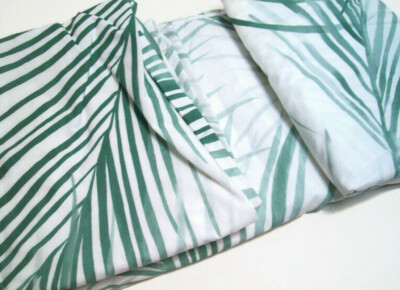 Pottery Barn Teen Green Jade Tropical Paradise Palm Leaf Full Queen Duvet Cover-image