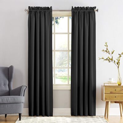 Sun Zero Barrow Curtain Energy Efficient Rod Pocket Curtain Single Panel 54X84-image