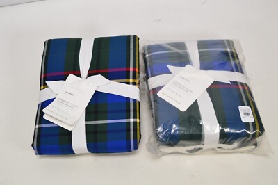NEW Pottery Barn Stewart Plaid Sherpa Backed Standard Sham SET OF 2-image