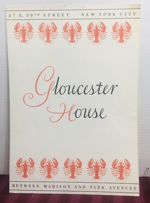 Glouster House Seafood Restaurant Menu - New York City - Madison & Park Avenues-image