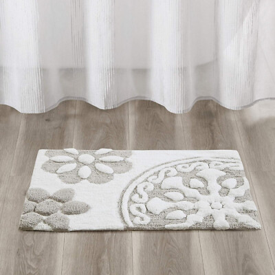 Madison Park Cotton Tufted Bathroom Rugs Medallion Floral Pattern Bath Mat-image